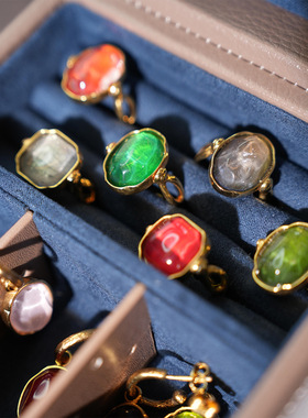 GOOSSENS  设计师 法国品牌 椭圆形/方形宝石戒指 SOLSOL