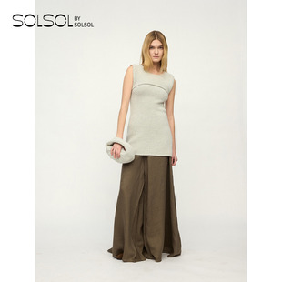 精仿羊绒针织背心 RUOHAN 圈圈纱 设计师品牌 SOLSOL 25早秋新品