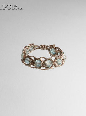 EPISSAGE月光石榴石宝石编织戒指