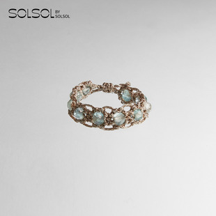 EPISSAGE 月光石榴石Tressé Ring宝石编织戒指 SOLSOL 26新品