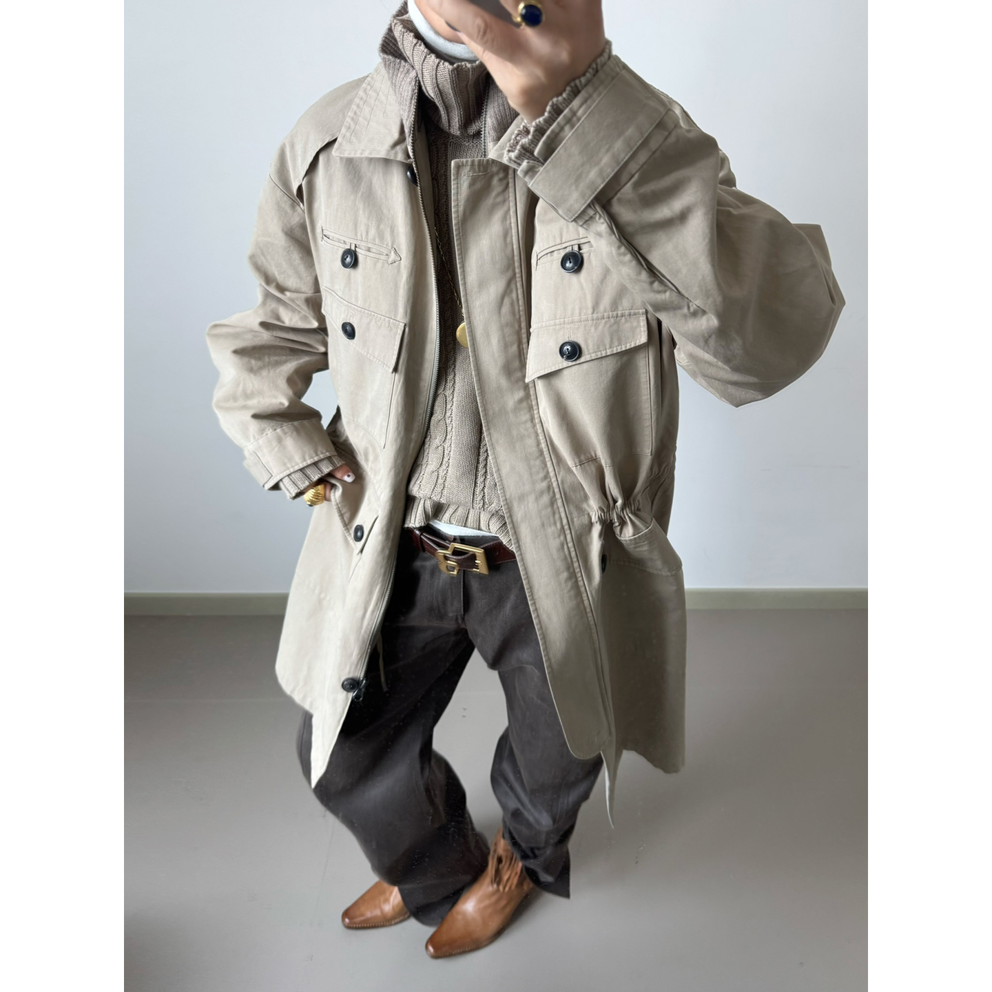 COTEMP 设计师品牌  25秋冬新品 长款工装风衣夹克外套 SOLSOL