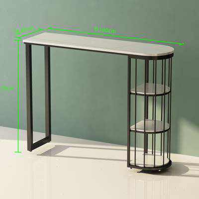 阳台小桌吧台桌板岩靠墙半圆长条桌窄客厅隔断高脚奶茶店桌椅家w.