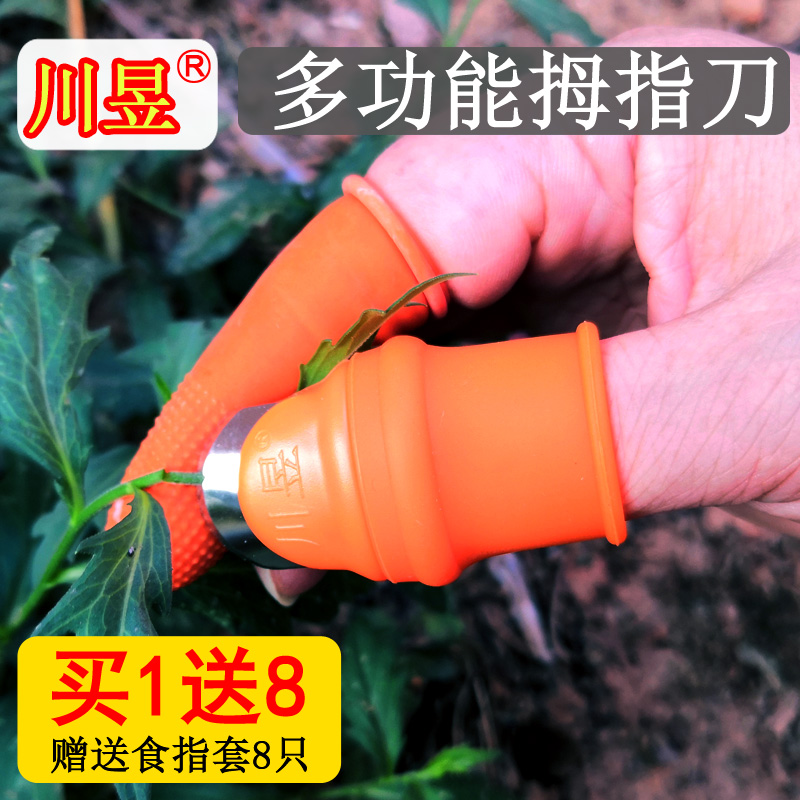川昱摘菜花椒剥豆掐采茶手指套护指神器耐磨不锈钢指头拇指保护套