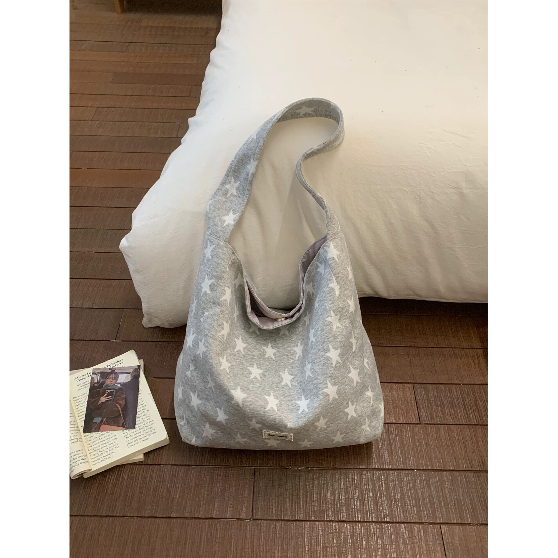 星星帆布包女大容量2026新款韩系ins风通勤托特包单肩斜挎布包