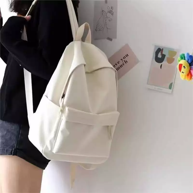 双肩包女学生校园古风帆布书包初