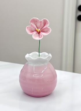 景德镇陶瓷花瓶年宵花银柳火棘果迷你小醒花瓶收纳瓶客厅桌面摆件
