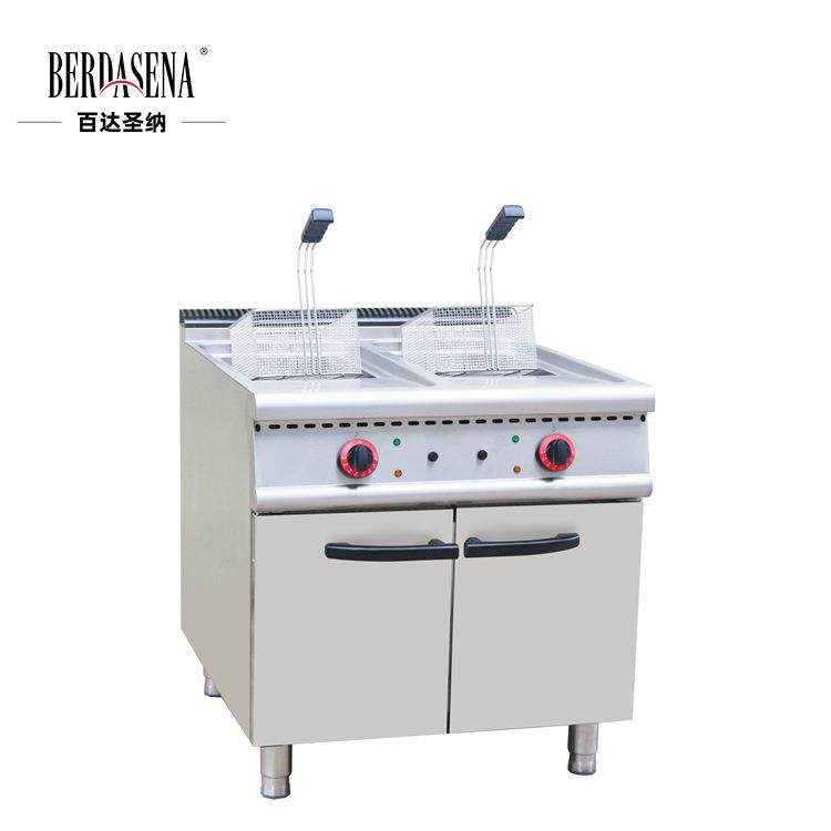 豪华立式电力双缸单缸电炸炉连柜座薯条鸡翅油炸锅厂家直供