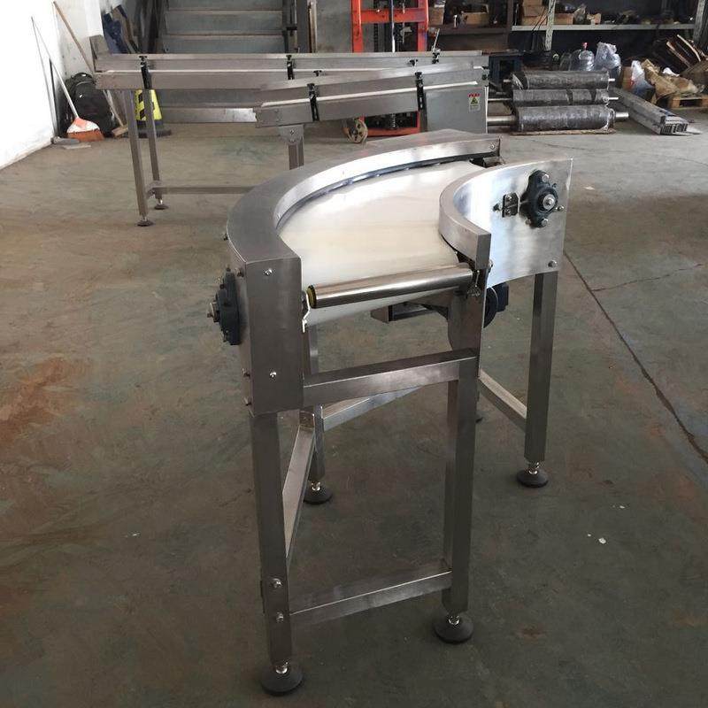 90度180度转弯机环形输送机不锈钢食品输送机刀口滚筒转弯机