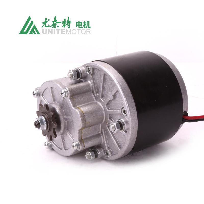 永磁直流有刷减速电机农机电动滑板车MY1016Z3-350W36V24V