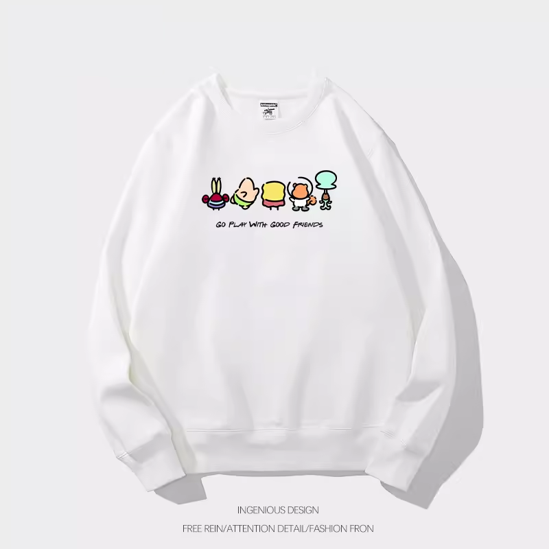 潮牌卡通海绵宝宝印花卫衣男