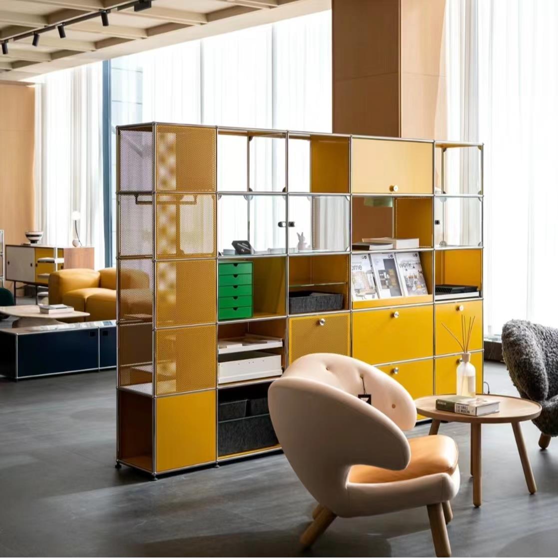 中古定制家用书柜usm柜模块收纳柜置物架不锈钢客厅酒柜陈列柜