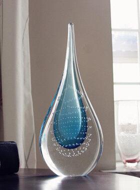 家居客厅装饰大摆件抽象水滴现代轻奢简约创意淄博玻璃琉璃艺术品