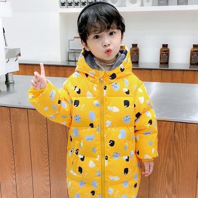 儿童羽绒服男款冬季洋气男童中长款2024新款小童宝宝童装加厚外套