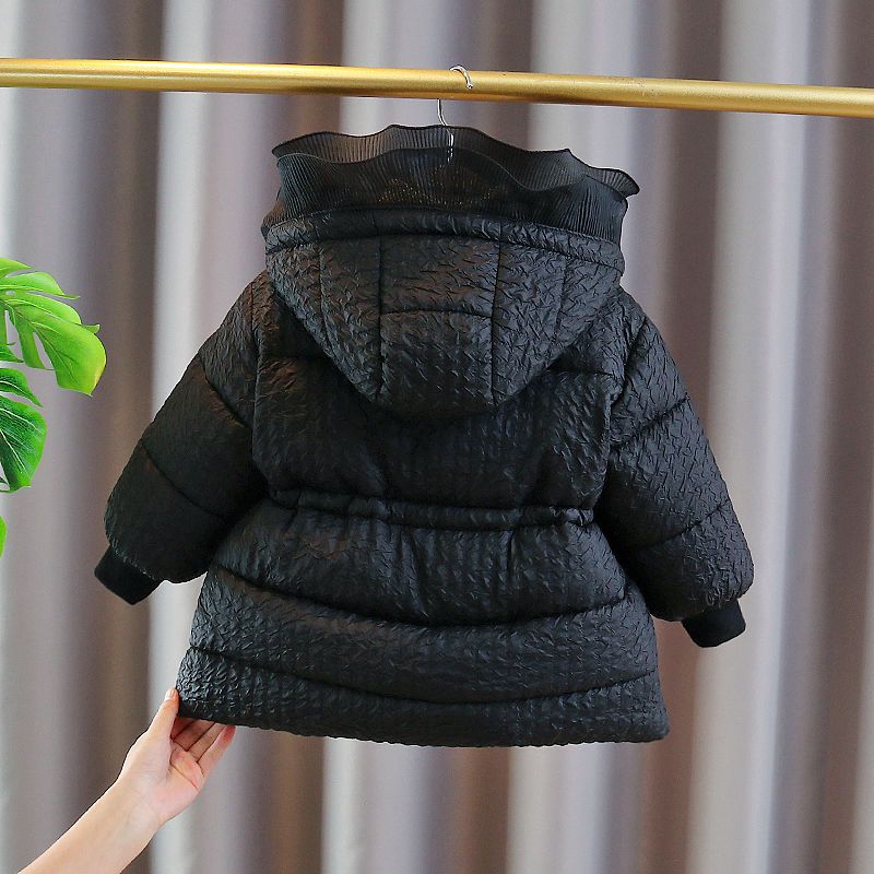 宝宝棉服冬加厚加绒可爱小女童一岁免洗韩版收腰保暖连帽外套冬装