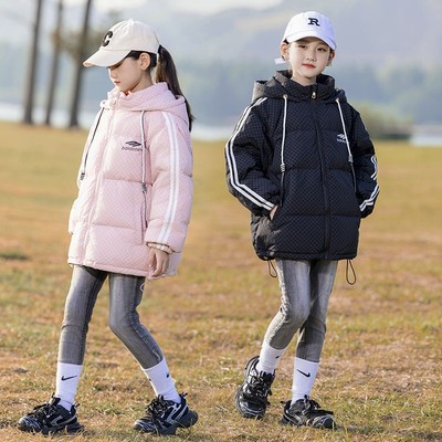 儿童羽绒服女款中长款冬女童韩版女大童2024新款加厚童装羽绒外套
