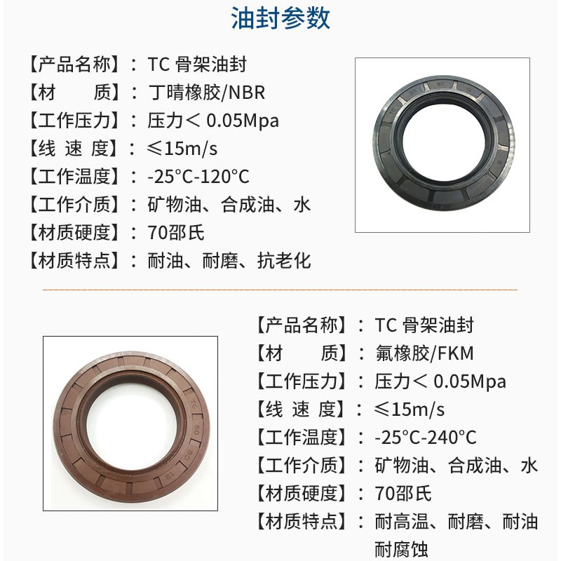 现货速发氟胶TC骨架油封72*86*0*5*100*140*7*8*10*12*1耐高温腐