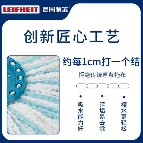 德国利菲Lefifheit家用拖把免手洗拖把原装配件拖头旋转拖把52101