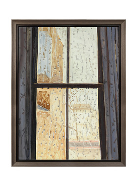 雨季 欧式小众窗台风景装饰w画怀旧复古玄关画室内静物卧室床头画