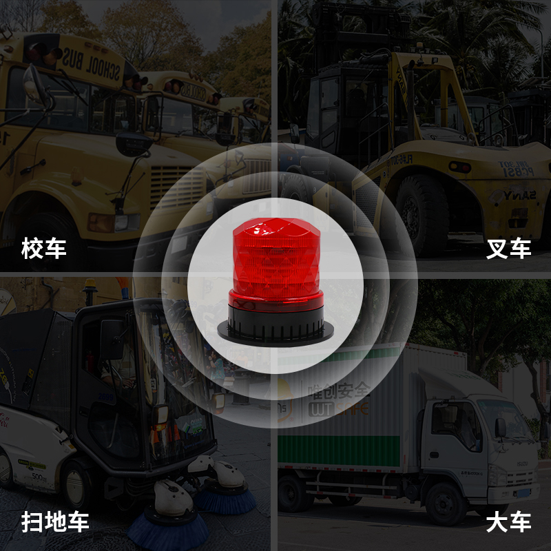 SF-901车载叉车声光警示爆闪灯磁吸车顶led信号闪烁警报灯12V24V