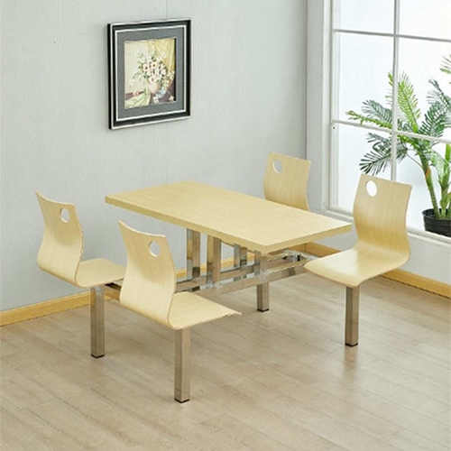 餐桌椅组食堂饭堂面馆小吃店公司员工桌椅快餐连体餐桌餐厅学校