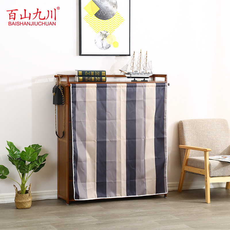 鞋架子家用经济型室内好看简易门口收纳神器实木多层防尘布艺鞋柜