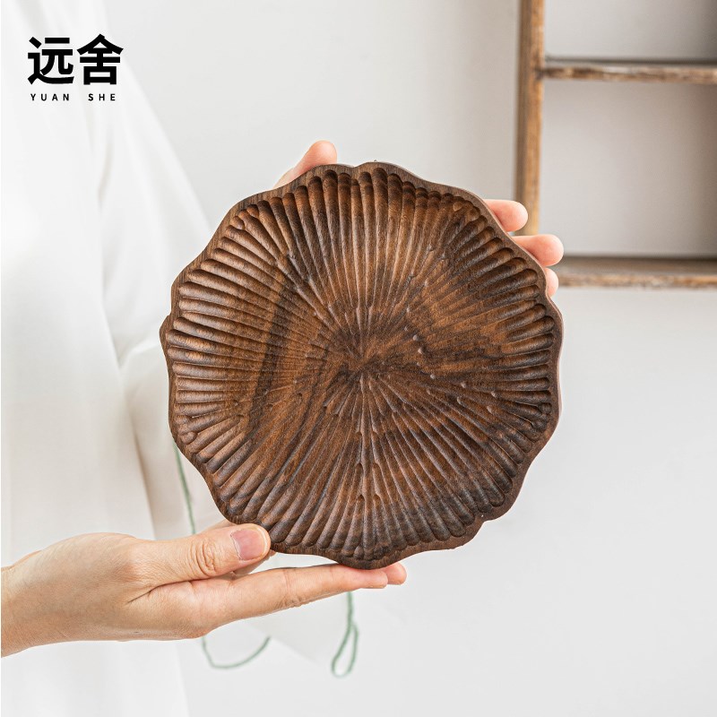 远舍黑胡桃实木壶承干泡台隔热垫底座茶杯垫养茶壶垫托架茶具配件