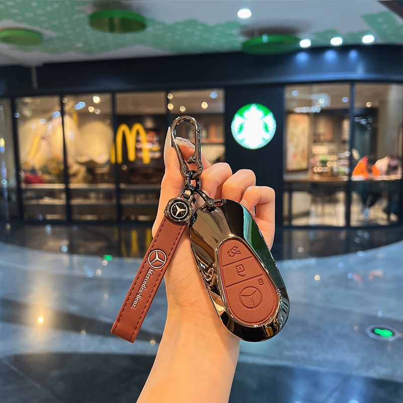 适用奔驰c260l钥匙套c级c200新款e300l壳s400扣glc300l包glc260