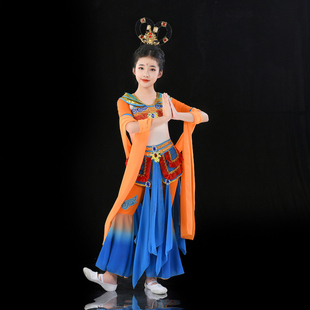 敦煌舞蹈演出服儿童女少儿飞天嫦娥奔月服装古典舞反弹琵琶表演服