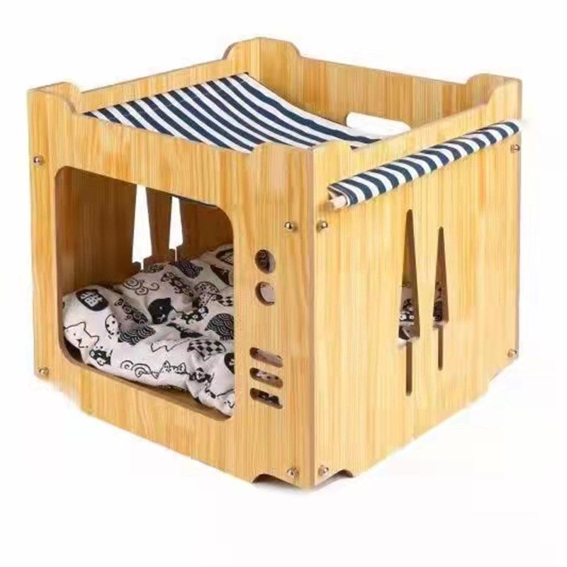 猫窝新疆包邮原木纹猫帐篷剑麻柱猫房子猫电视成幼猫通用折叠