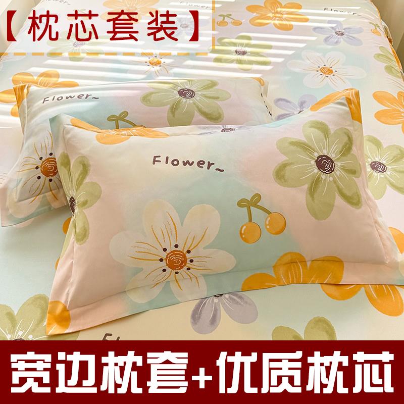 枕芯枕套一起组合整装单个装助眠宿舍学生低枕家用枕头成人一对装图片