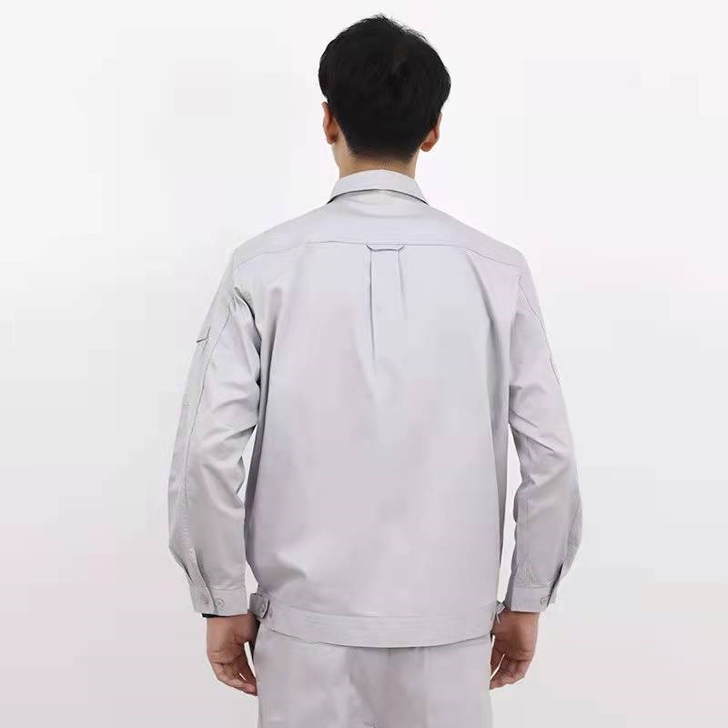 夏季薄款纯棉工作服国家电网长袖短袖电工电力全棉耐脏灰色套装男