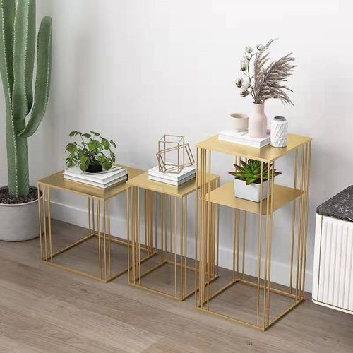 北欧轻奢铁艺花架子落地式室内简约创意阳台置物架靠墙花盆架包邮