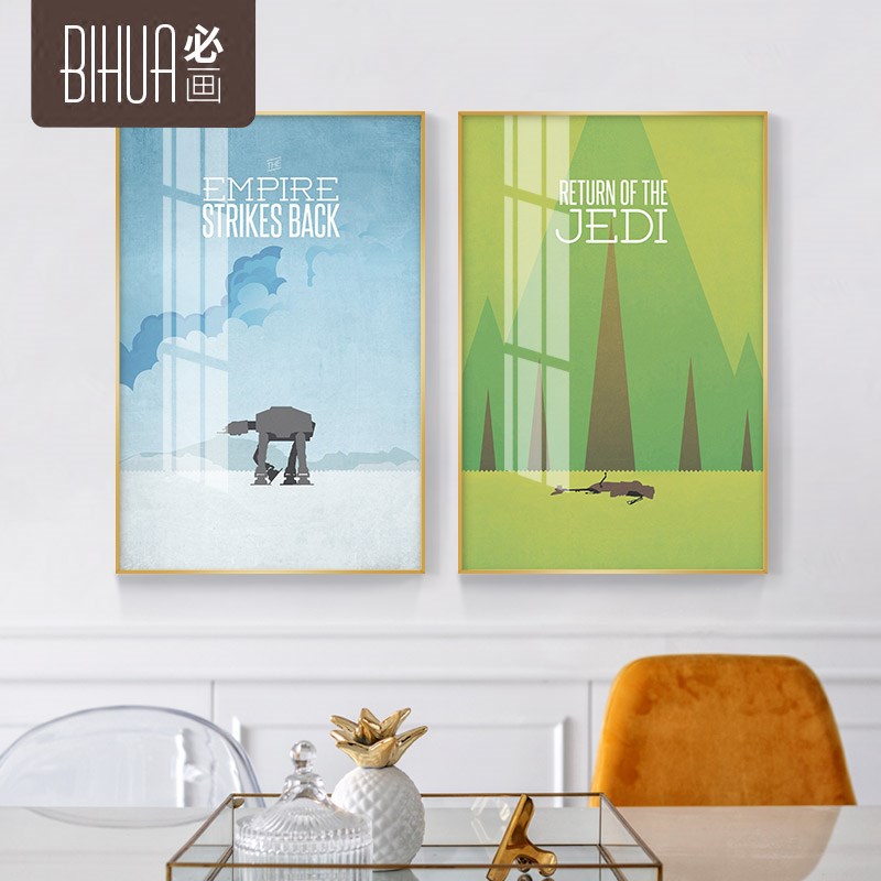 必画星球大战电影漫画创意设计海报铝合金外框装饰画背景墙壁挂画