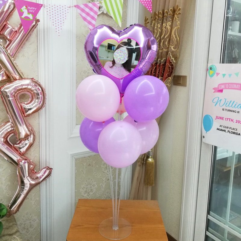 生日气球立柱桌飘台摆路引满月周岁发光带灯个性布置定制名字照片