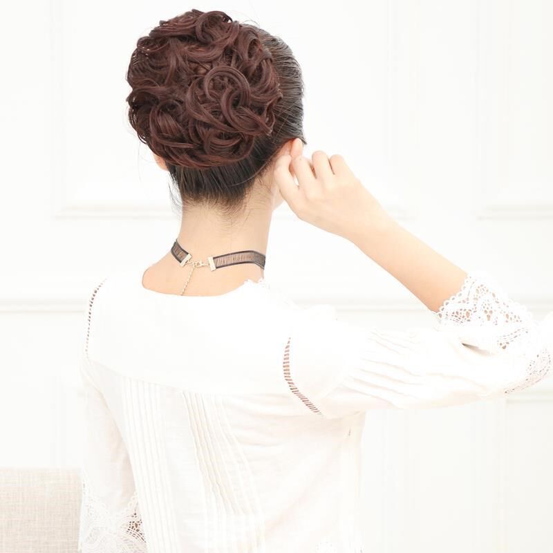 假发发圈毛毛虫缠绕式盘发发条女士卷发花苞丸子头新娘蓬松发饰