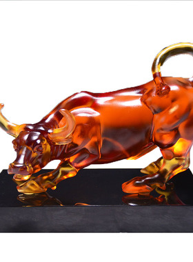 琉璃斗牛公司开业贺礼上市礼品定制刻字炒股牛办公室华尔街牛摆件