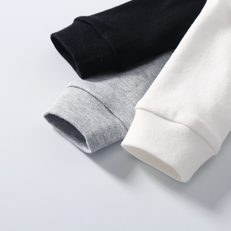 婴儿上衣2021春秋款欧美男女童T恤宝宝纯棉吸汗纯白色长袖打底衣