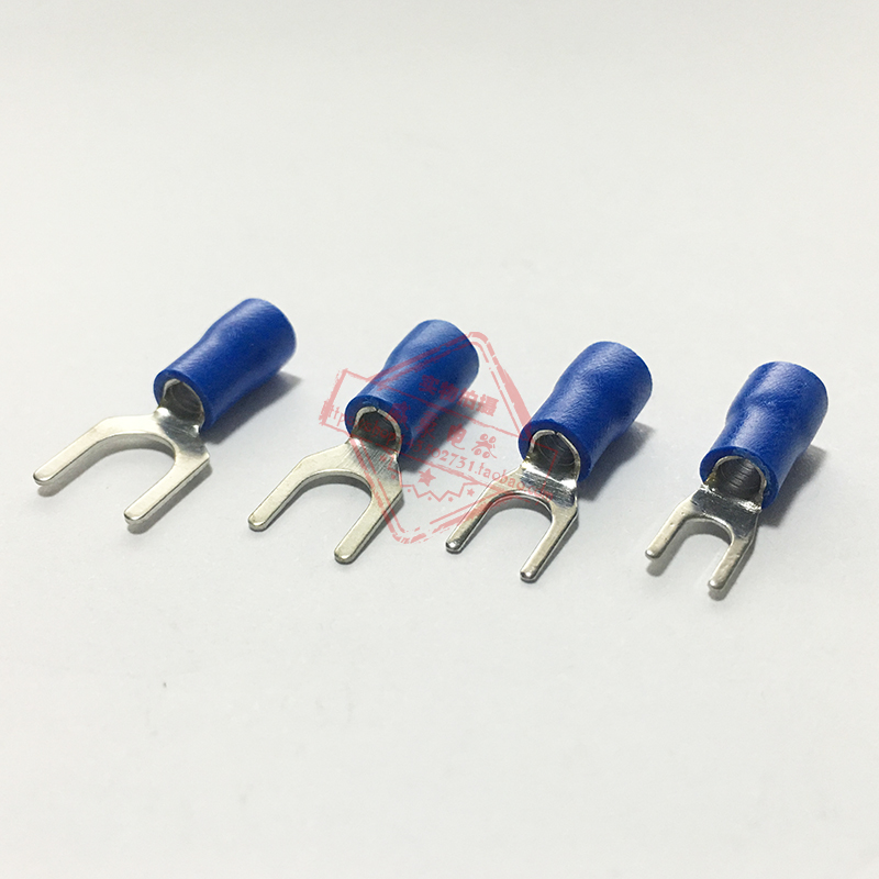 SV2-3.2厚0.5mm U型Y型叉形冷压预绝缘接线端子线鼻子黄铜SV2-3