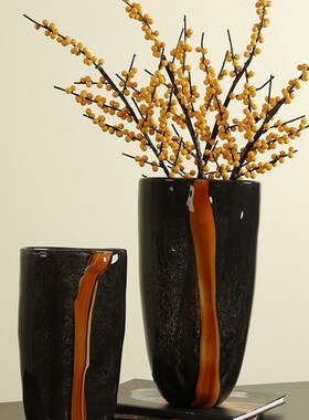 跃动的岩浆艺术琉璃花瓶轻奢客厅茶几电视柜可水培插花花器装饰品