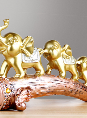 招财大象摆件客厅电视酒柜创意玄关家居装饰品茶几办公室书架桌面