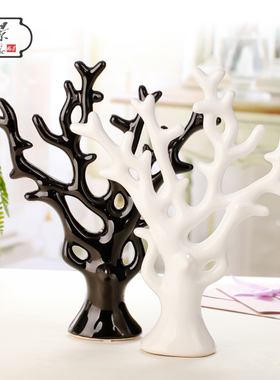 福景创意摆件家居饰品酒柜装饰品客厅卧室陶瓷工艺品结婚礼物摆设