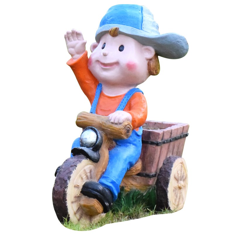 花园庭院装饰卡通人物创意花缸摆件户外幼儿园林景观雕塑布置小品