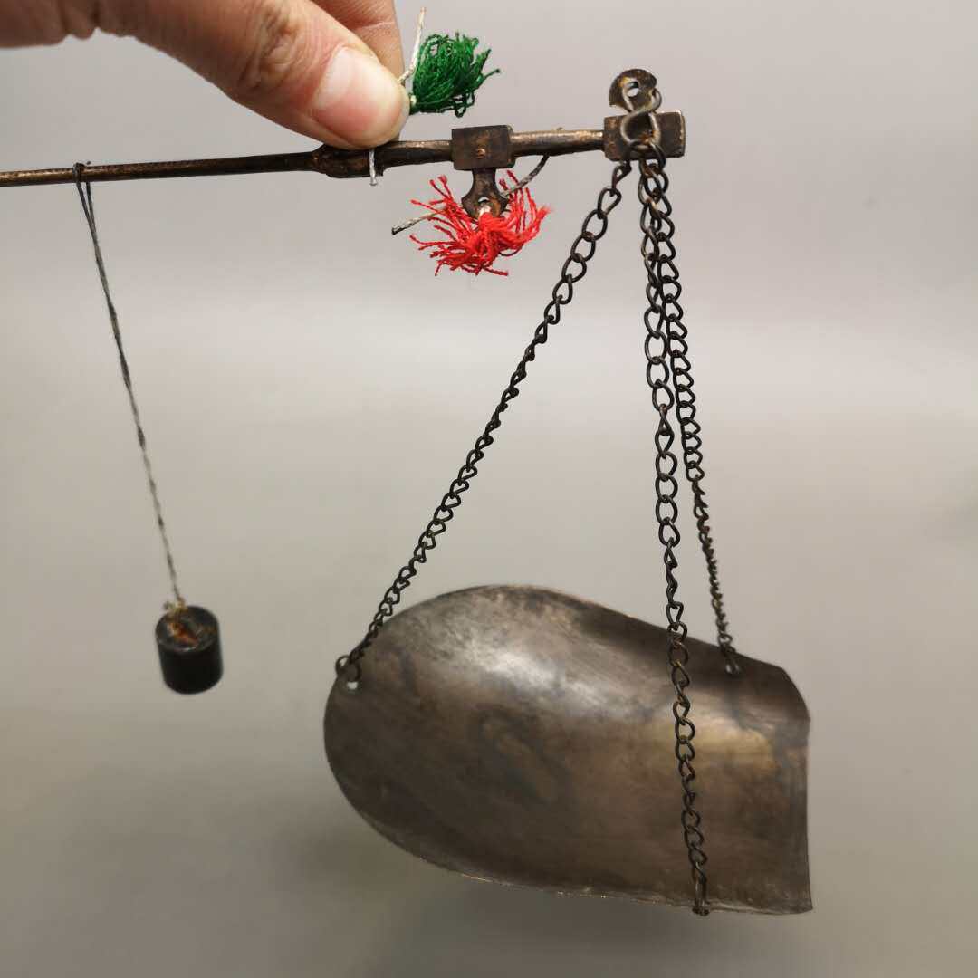 纯铜秤老式点子称复古老物件配药称戥子称厨房小称老铜克称中药称
