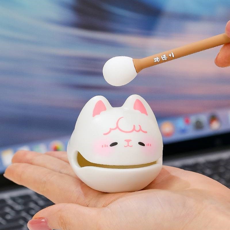 网红可爱木鱼解压桌面玩具小木鱼办公室静心摆件敲打小礼物减压神