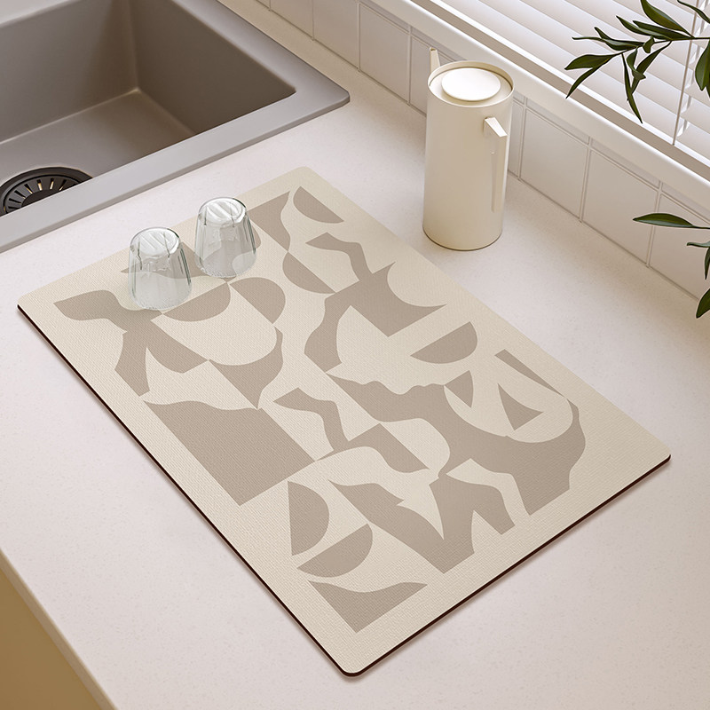 厨房台面沥水垫硅藻泥放碗碟筷杯子高颜值卫生间桌面吸水垫可裁剪,居家布艺,厨房地垫,淘宝优惠券,粉丝福利购,淘宝优惠卷