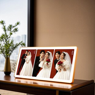 diy定制相框摆台高级感轻奢婚纱照洗相片照片打印做成三宫格摆台