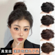 丸子头假发全真发假发圈女自然蓬松花苞头懒人盘发神器假丸子头