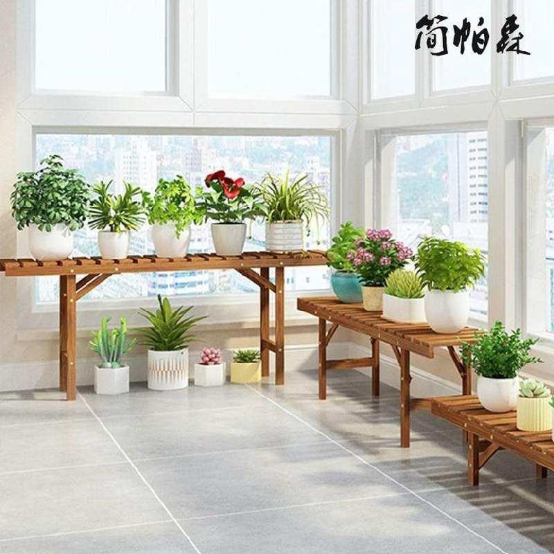 窗台超窄花架轻奢摆件长条桌cm木质单个工艺花架子客厅落地式门口