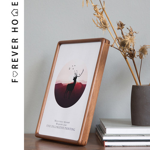 手工装裱实木相框摆台全家福挂墙8寸10寸diy定制高档圆角相框榫卯