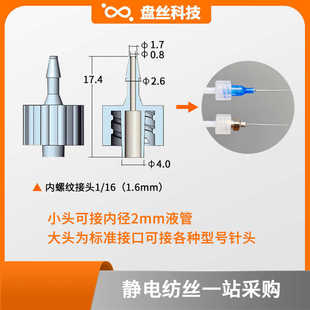 静电针头针筒耐腐蚀纺丝导管鲁尔 聚四氟乙烯接头管套装